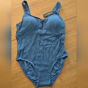 Crinkle Maternity One Piece Swimsuit | Ocean Blue XL
